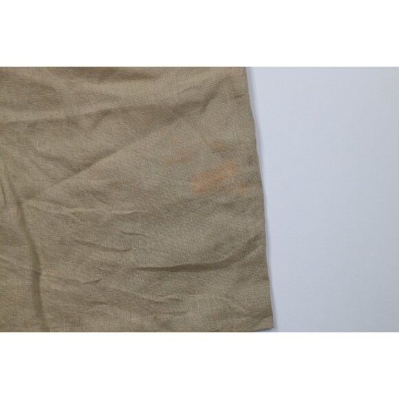 Vintage 90s Ralph Lauren Mens 32 Distressed Linen Above Knee Chino Shorts Beige - Picture 5 of 16